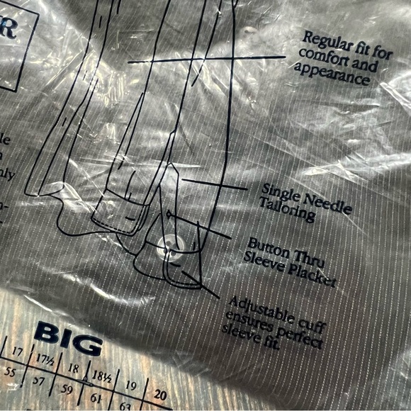 Vintage NWT Arrow Dover Button down shirts size 24 Tall set of 2 Dark red black - Picture 9 of 12